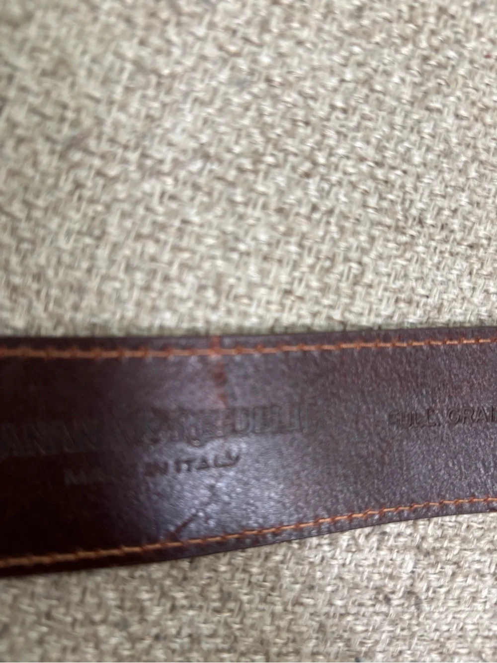Banana Republic Embossed Leather Belt in Chestnut Brown made in Italy